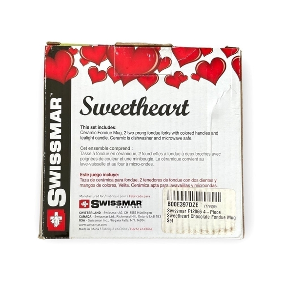 VALENTINES DAY GIFT! NIB SWISSMAR Sweetheart Chocolate Fondue Set Fondue Maker - Picture 5 of 6